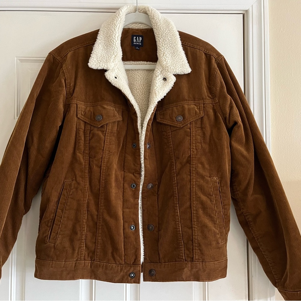 Men’s Gap Icon Corduroy Sherpa Lined Jacket-Medium